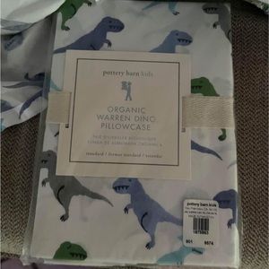 Full sheets with two used pillows cases and two new plus Dino r throw pillow